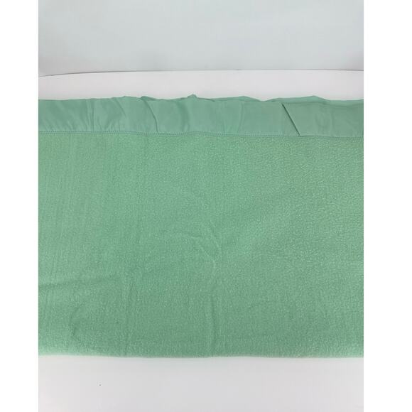 Vintage Faribo Mint Green Full Double Satin Trim 100% Wool Blanket 80" x 90" - Picture 4 of 5